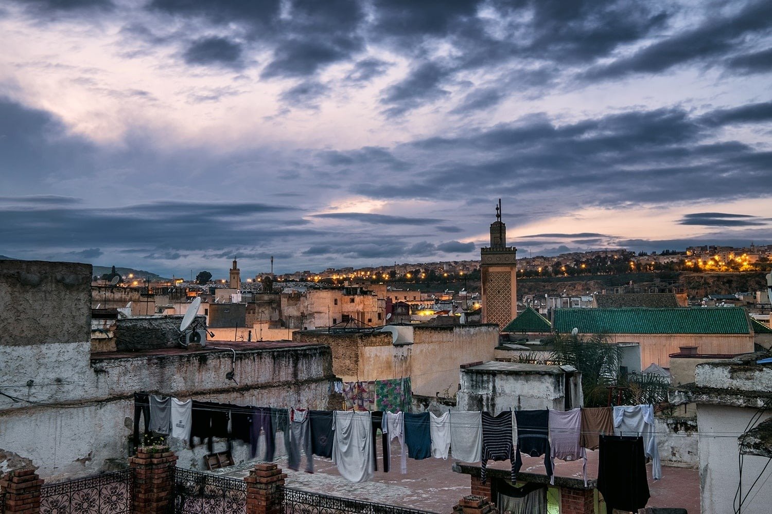 Fes Old Town Sunset Morocco